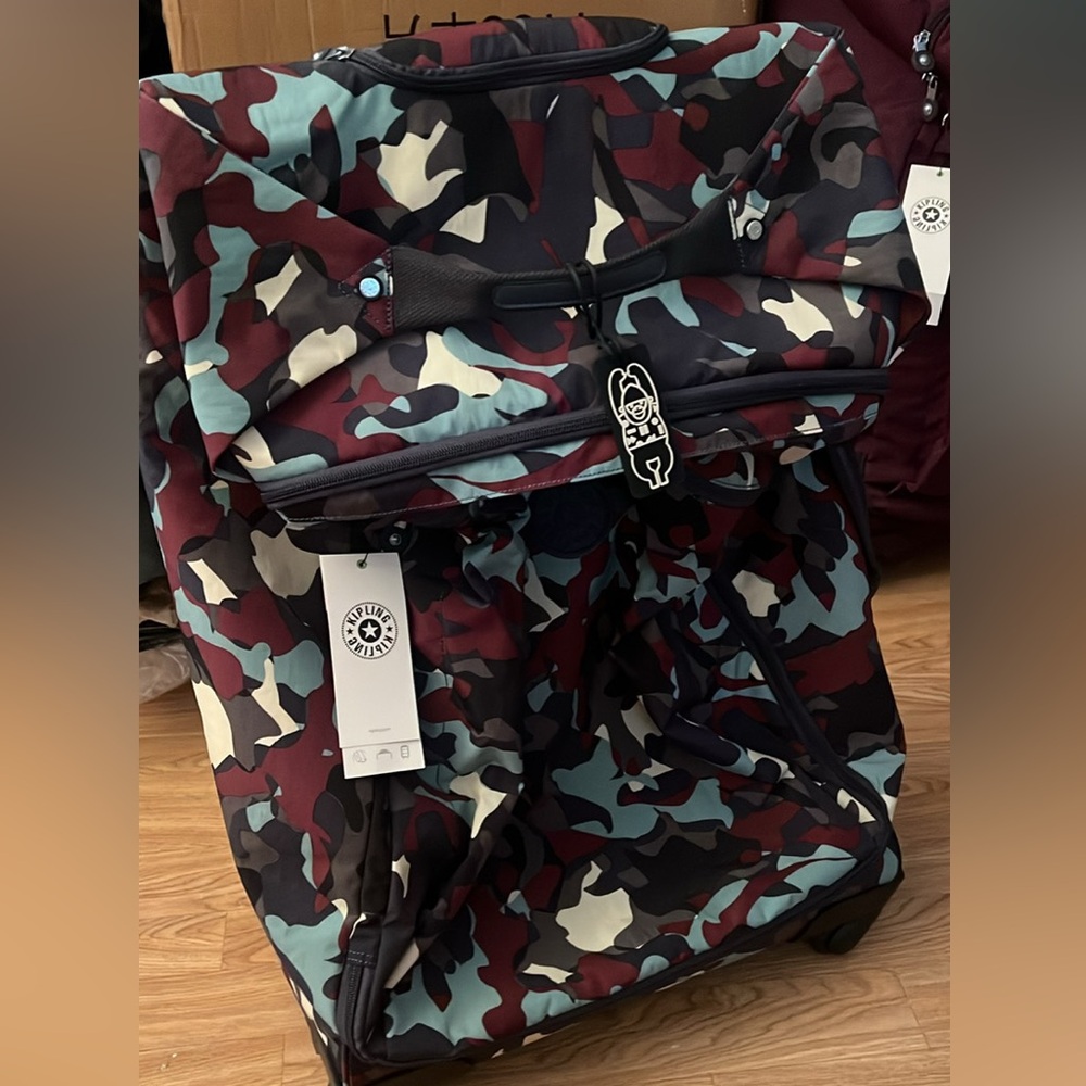 Kipling Darcey Large 29” Carry on Rolling Luggage Camo Blue